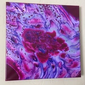 Fluid art acrylic pour art on 12x12